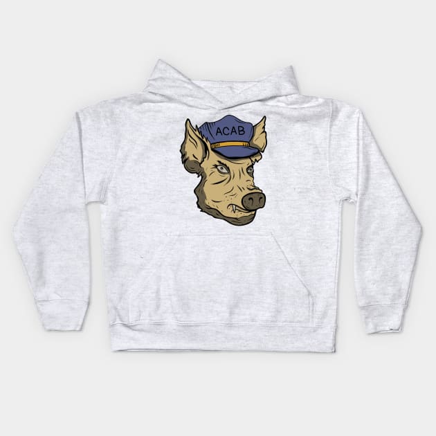 ACAB Pig Kids Hoodie by valentinahramov